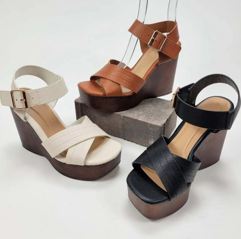 Camel and black wedge